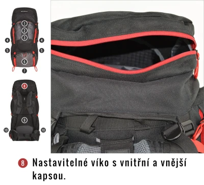 Husky Samont 60+10 l černá batoh expedice