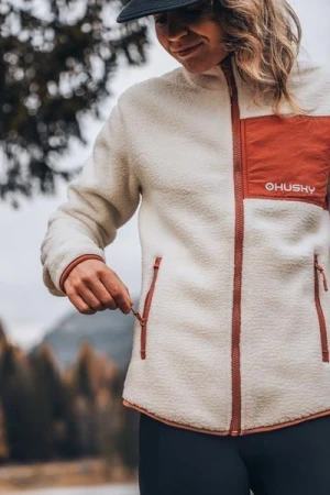 Husky Addy Zip L beige dámská fleecová mikina