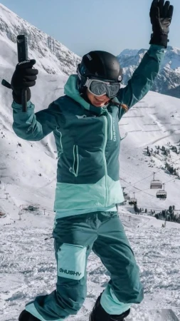 Husky Gambi L blue/turquoise dámská lyžařská bunda