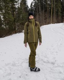 Husky Gambola L dk. khaki dámská lyžařská bunda + šátek Kilpi