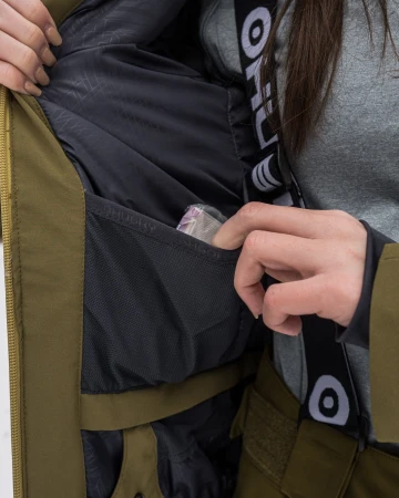 Husky Gambola L dk. khaki dámská lyžařská bunda + šátek Kilpi