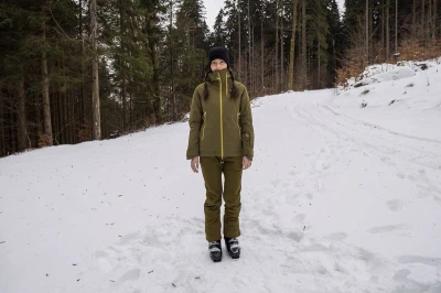 Husky Gambola L dk. khaki dámská lyžařská bunda + šátek Kilpi