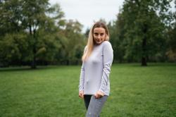 Husky Aron L light purple dámská merino mikina