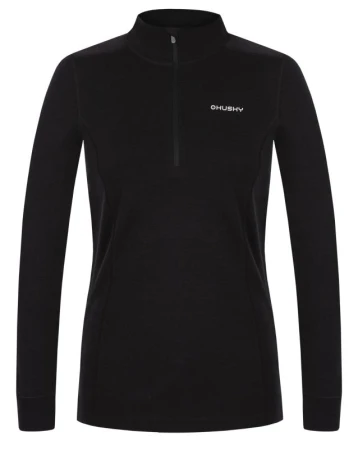 Husky Aron Zip L black dámská merino mikina