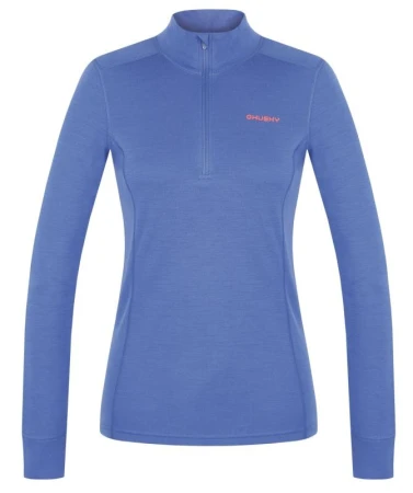 Husky Aron Zip L blue dámská merino mikina