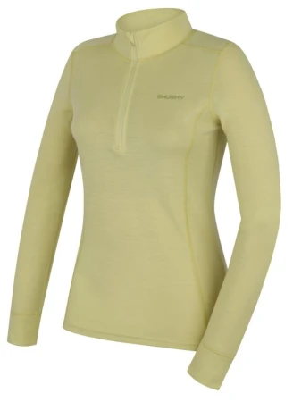 Husky Aron Zip L bright green dámská merino mikina
