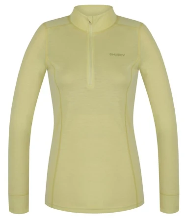 Husky Aron Zip L bright green dámská merino mikina