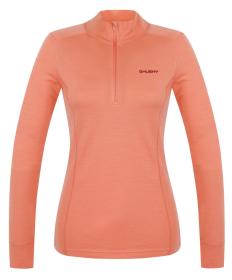 Husky Aron Zip L light orange dámská merino mikina