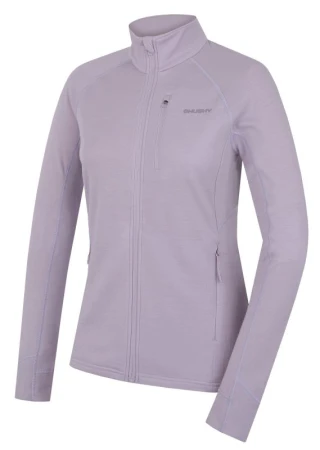 Husky Alou L light purple dámská mikina z merino vlny