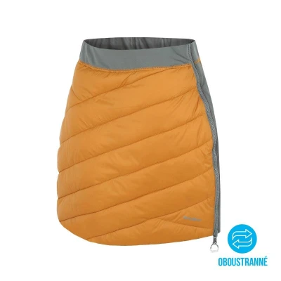 Husky Freez L mustard/dk. grey green dámská oboustranná zimní sukně