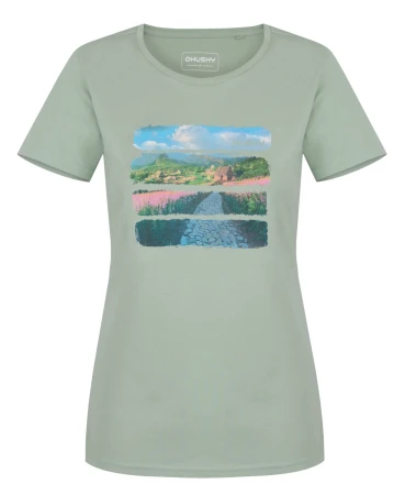 Husky Tee Flo L light green dámské bavlněné triko