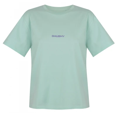 Husky Tee Stamp L light mint dámské bavlněné triko