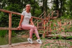 Husky Dasana L pink dámské legíny