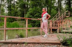 Husky Dasana L pink dámské legíny