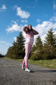 Husky Dasana L pink dámské legíny