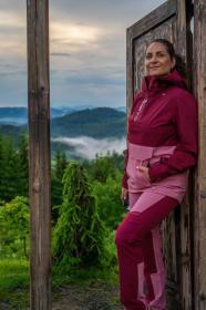 Husky Keiry L bordo/pink dámské outdoor kalhoty