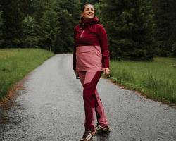 Husky Keiry L bordo/pink dámské outdoor kalhoty