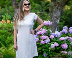 Husky Dot L beige dámské šaty