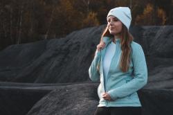 Husky Alan L light mint dámský fleecový svetr na zip