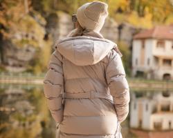 Husky Nerine L beige dámský hardshellový plněný kabát