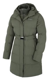 Husky Nerine L khaki dámsky hardshellový plnený kabát