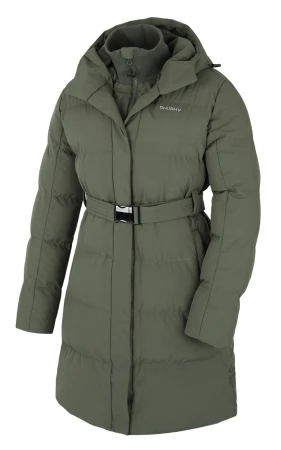 Husky Nerine L khaki dámský hardshellový plněný kabát