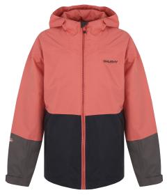 Husky Dětská hardshell bunda Nicker K růžová/tm. šedá