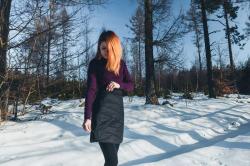 Husky Freez L mustard/dk. grey green dámská oboustranná zimní sukně POUZE L (VÝPRODEJ)