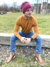 Husky Merhat faded bordo merino čepice