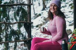 Husky Merea L dark grey merino termoprádlo kalhoty