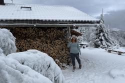 Husky Merea L dark grey merino termoprádlo kalhoty