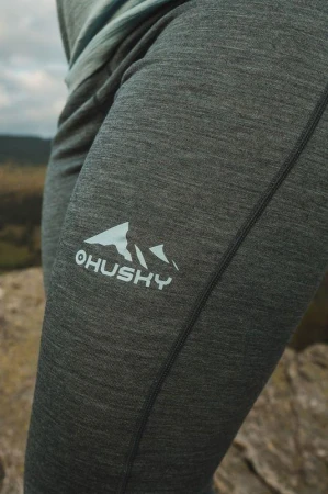 Husky Merea L dark grey merino termoprádlo kalhoty