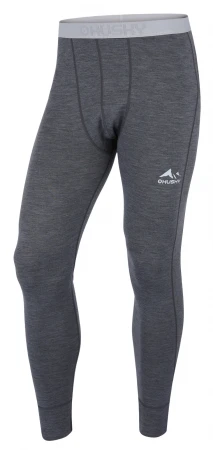 Husky Merea M dark grey/light grey merino termoprádlo kalhoty