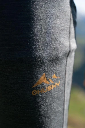 Husky Merea M dark grey/mustard merino termoprádlo kalhoty