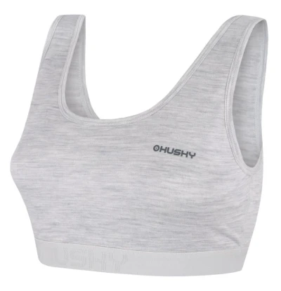 Husky Mebra L light grey merino termoprádlo podprsenka