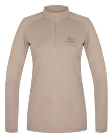 Husky Merow Zip L beige dámské merino tričko