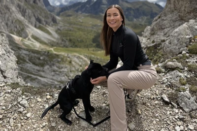Husky Merow Zip L beige dámské merino tričko