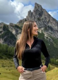 Husky Merow Zip L black dámské merino tričko