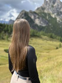 Husky Merow Zip L black dámské merino tričko