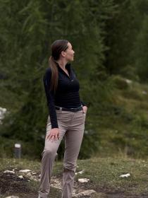 Husky Merow Zip L black dámské merino tričko