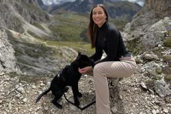 Husky Merow Zip L black dámské merino tričko