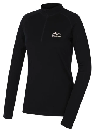 Husky Merow Zip L black dámské merino tričko Husky Merow Zip L black dámské merino tričko