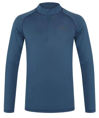 Husky Merow zip M blue pánské merino triko