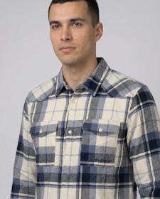 Husky Gaia M blue pánská flanelová košile