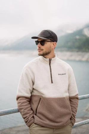 Husky Addy M beige pánská fleecová mikina