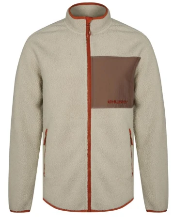 Husky Addy Zip M beige pánská fleecová mikina