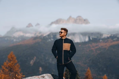 Husky Addy Zip M beige pánská fleecová mikina