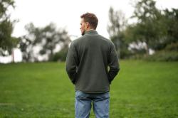 Husky Addy Zip M faded green pánská fleecová mikina