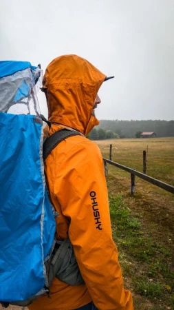 Husky Neoni M mustard pánská hardshell bunda