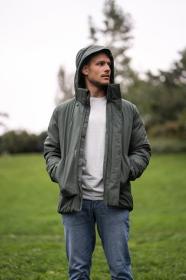 Husky Nurme M dark khaki pánská hardshellová plněná bunda